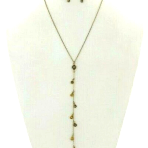 Jewelry Lot of 3 Delicate Glass Crystal Y- Necklace & Earring Set - Picture 4 of 12